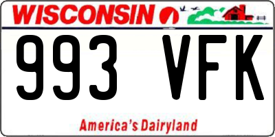 WI license plate 993VFK