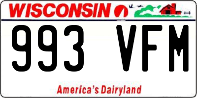 WI license plate 993VFM