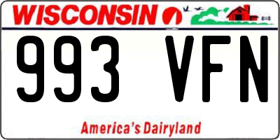 WI license plate 993VFN