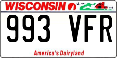WI license plate 993VFR
