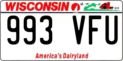 WI license plate 993VFU