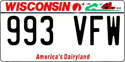 WI license plate 993VFW