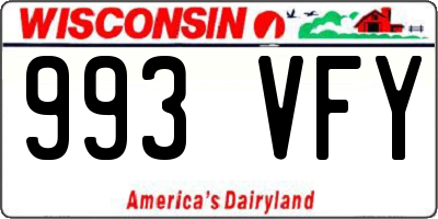 WI license plate 993VFY