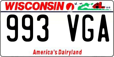 WI license plate 993VGA