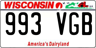 WI license plate 993VGB