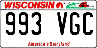 WI license plate 993VGC