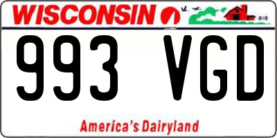 WI license plate 993VGD