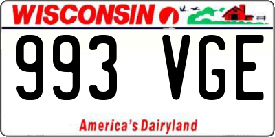 WI license plate 993VGE
