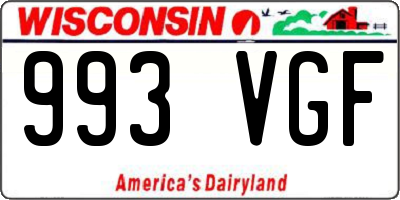 WI license plate 993VGF