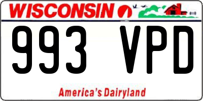 WI license plate 993VPD