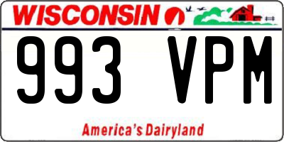 WI license plate 993VPM