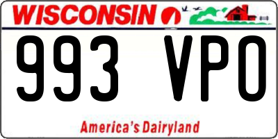 WI license plate 993VPO