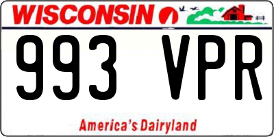 WI license plate 993VPR
