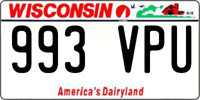 WI license plate 993VPU