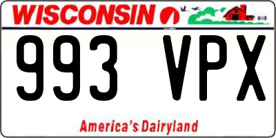 WI license plate 993VPX
