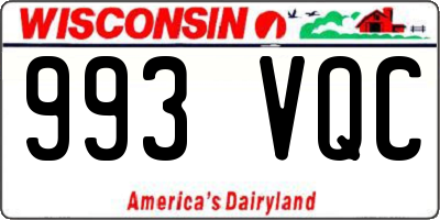 WI license plate 993VQC