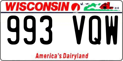WI license plate 993VQW