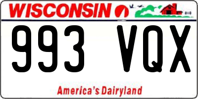 WI license plate 993VQX