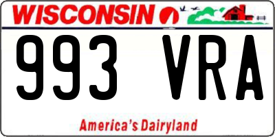 WI license plate 993VRA