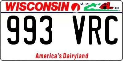 WI license plate 993VRC