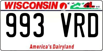 WI license plate 993VRD