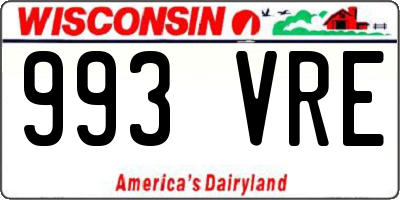 WI license plate 993VRE