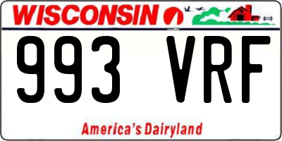 WI license plate 993VRF