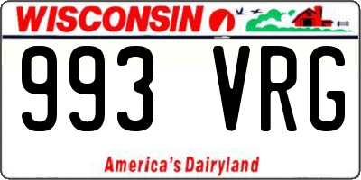 WI license plate 993VRG