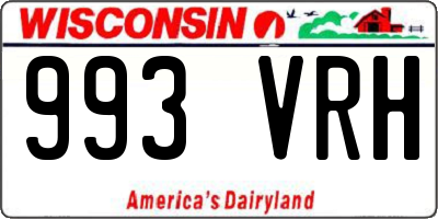 WI license plate 993VRH