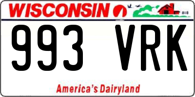 WI license plate 993VRK