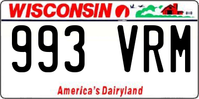WI license plate 993VRM