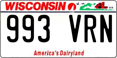 WI license plate 993VRN