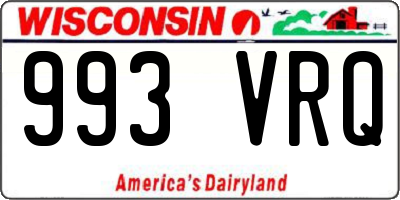 WI license plate 993VRQ
