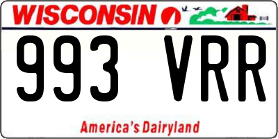 WI license plate 993VRR