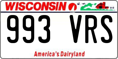 WI license plate 993VRS