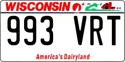 WI license plate 993VRT