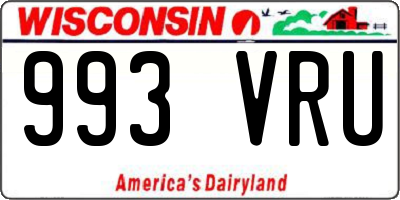 WI license plate 993VRU