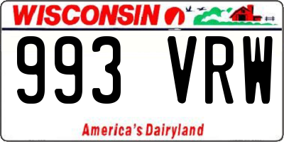 WI license plate 993VRW