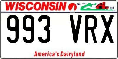 WI license plate 993VRX