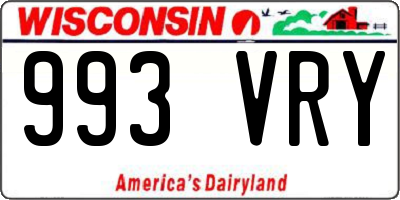 WI license plate 993VRY