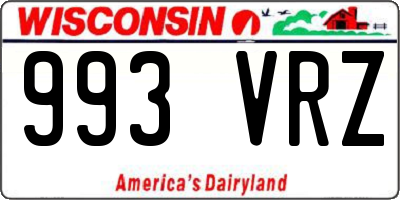 WI license plate 993VRZ