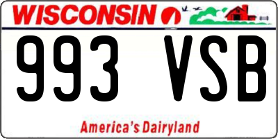 WI license plate 993VSB