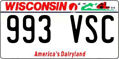 WI license plate 993VSC