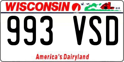 WI license plate 993VSD