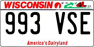 WI license plate 993VSE