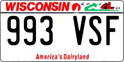 WI license plate 993VSF