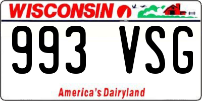 WI license plate 993VSG