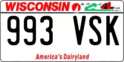 WI license plate 993VSK