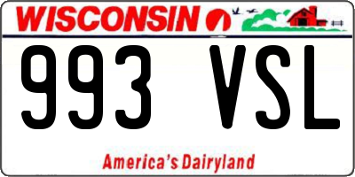WI license plate 993VSL