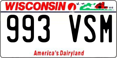 WI license plate 993VSM